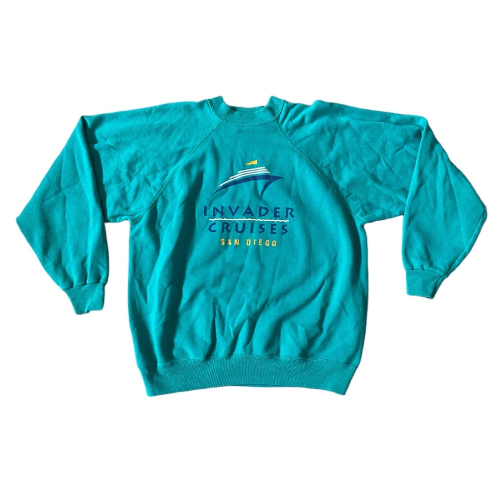 Vintage Invader Cruises San Diego Teal Sweatshirt Size XL